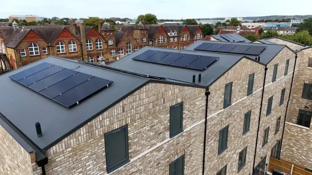 Solar PV installation for nine new homes in Enfield